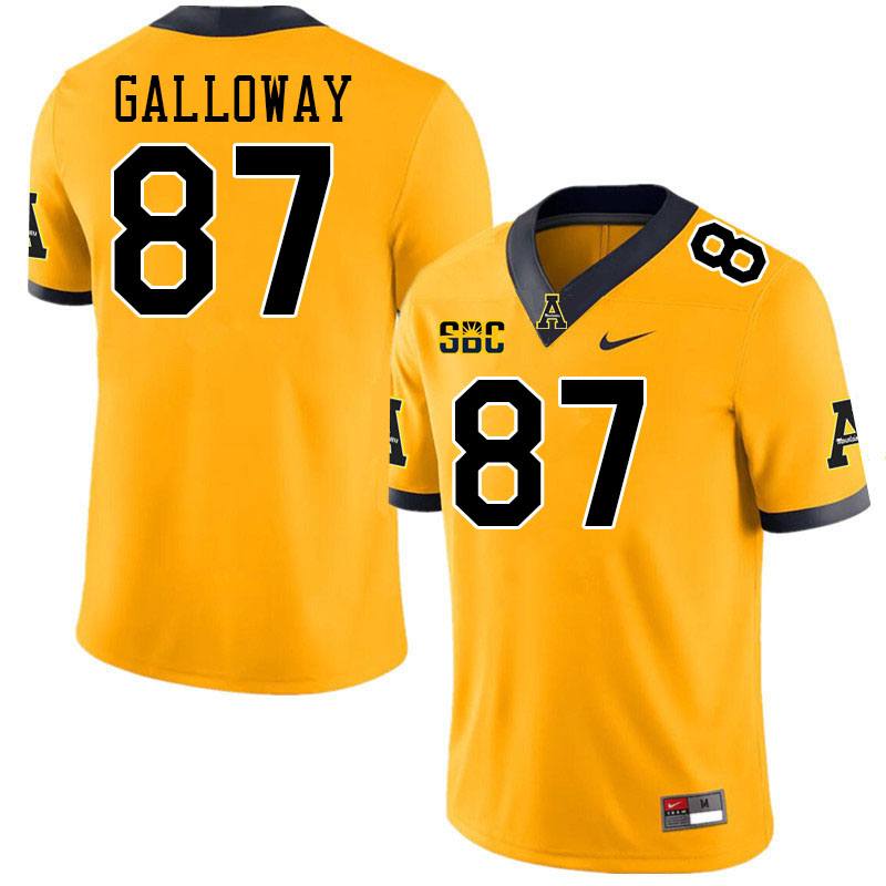 Appalachian State Mountaineers #87 Dillon Galloway College Football Jerseys Stitched-Gold